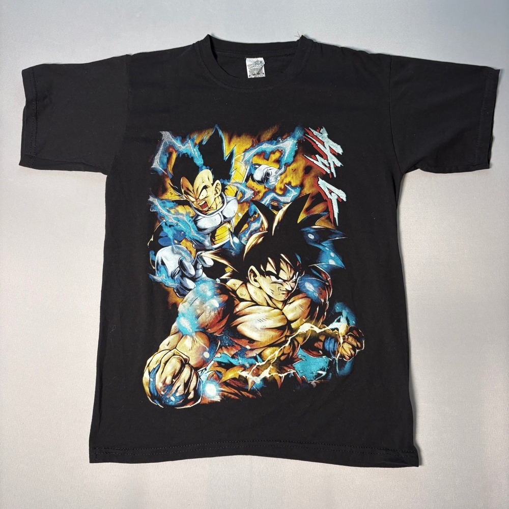 The Hessh Dragon Ball Z Goku Vegeta Graphic T-Shirt Black Mens Medium